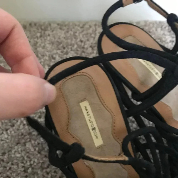 Max Studio Strap Suede Heels - Picture 2 of 5